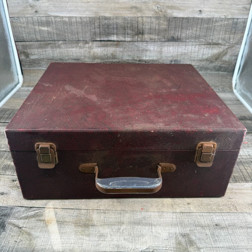 Vintage Red Hard File Folder Briefcase